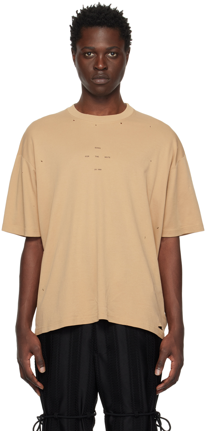 Song For The Mute Tan Oversized T-shirt