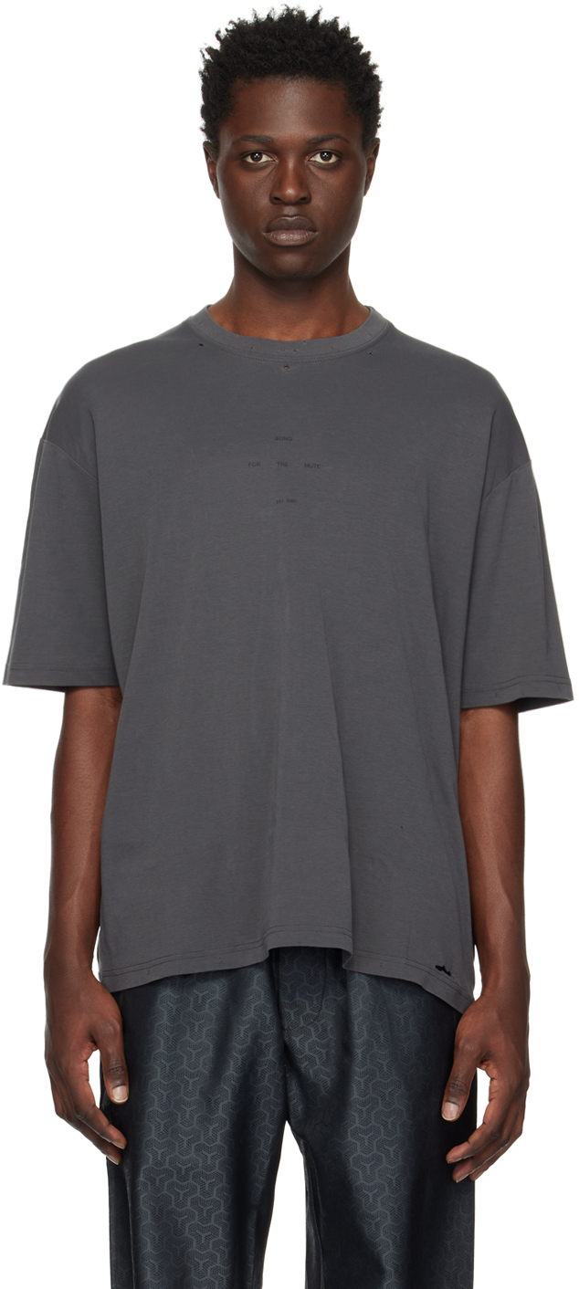 Song for the Mute: Gray Oversized T-Shirt | SSENSE