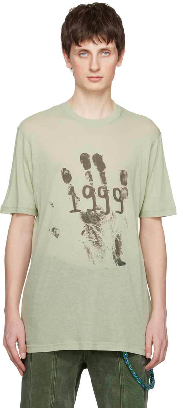 Song For The Mute Green 1999 Hand T-shirt In Sage