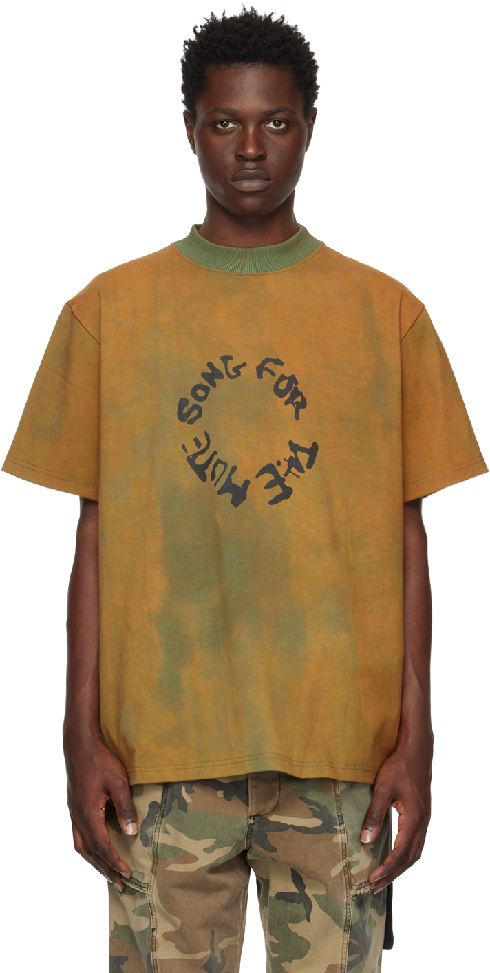Shop Song For The Mute Khaki Sftm Circle T-shirt In Army Green