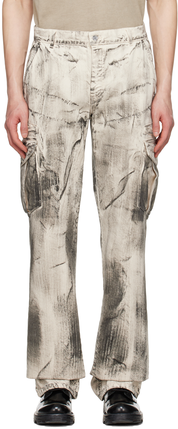 Rta Off-white & Gray Theo Cargo Pants In Diorite