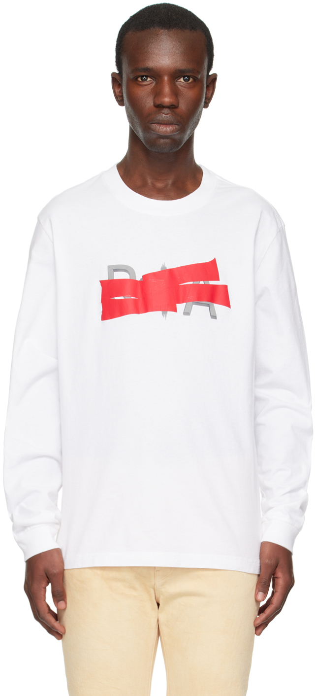 RTA WHITE LAWRENCE LONG SLEEVE T-SHIRT