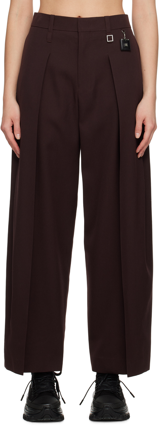 Wooyoungmi Brown Pleated Trousers In Mud 964d