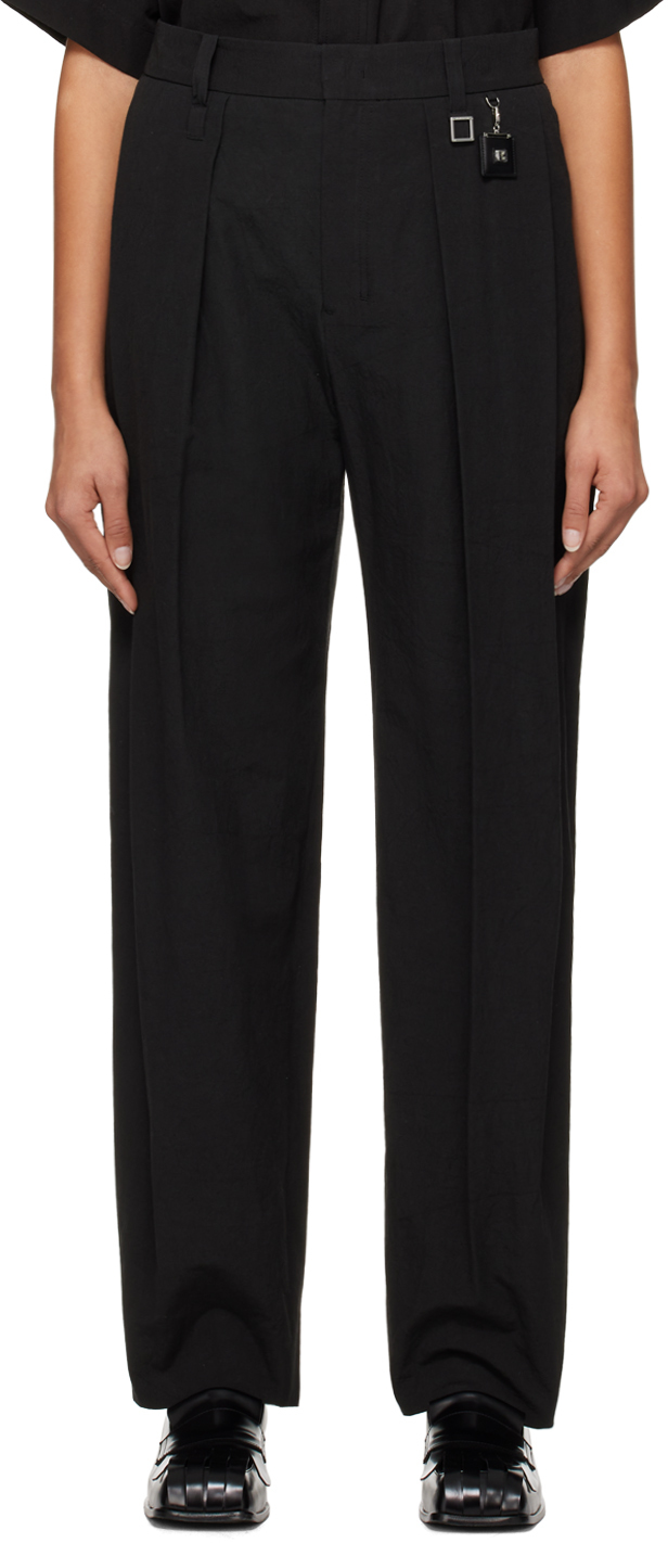 Wooyoungmi Black Pleated Trousers In Black 947b