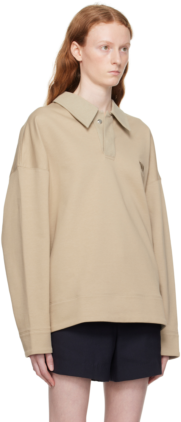Shop Wooyoungmi Beige Embroidered Polo In Beige 738e