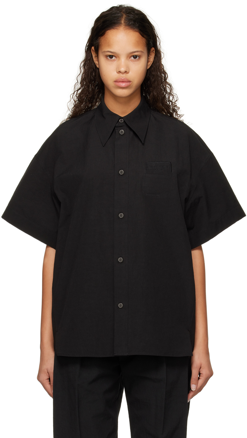 Wooyoungmi: Black Patch Shirt | SSENSE