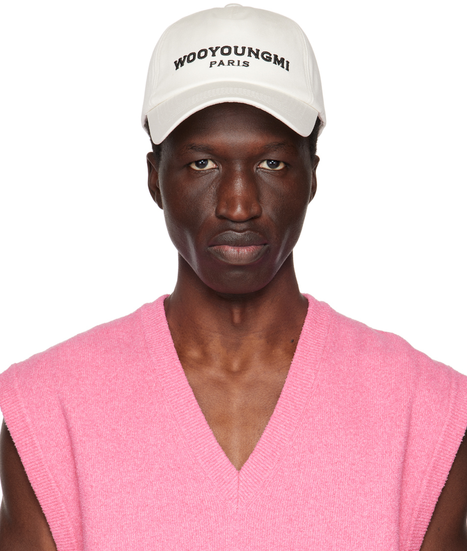 Wooyoungmi: White Embroidered Cap | SSENSE UK