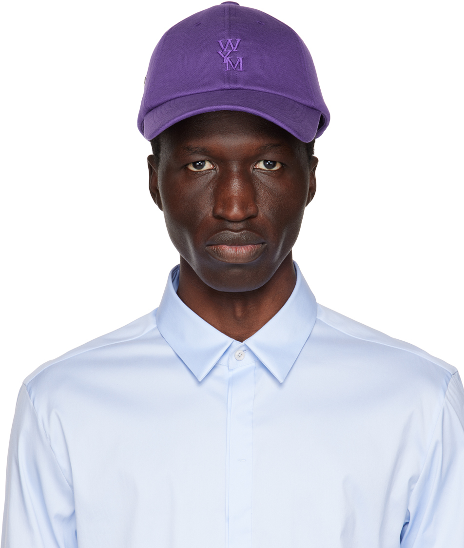 Wooyoungmi Purple Embroidered Cap In Violet 727v