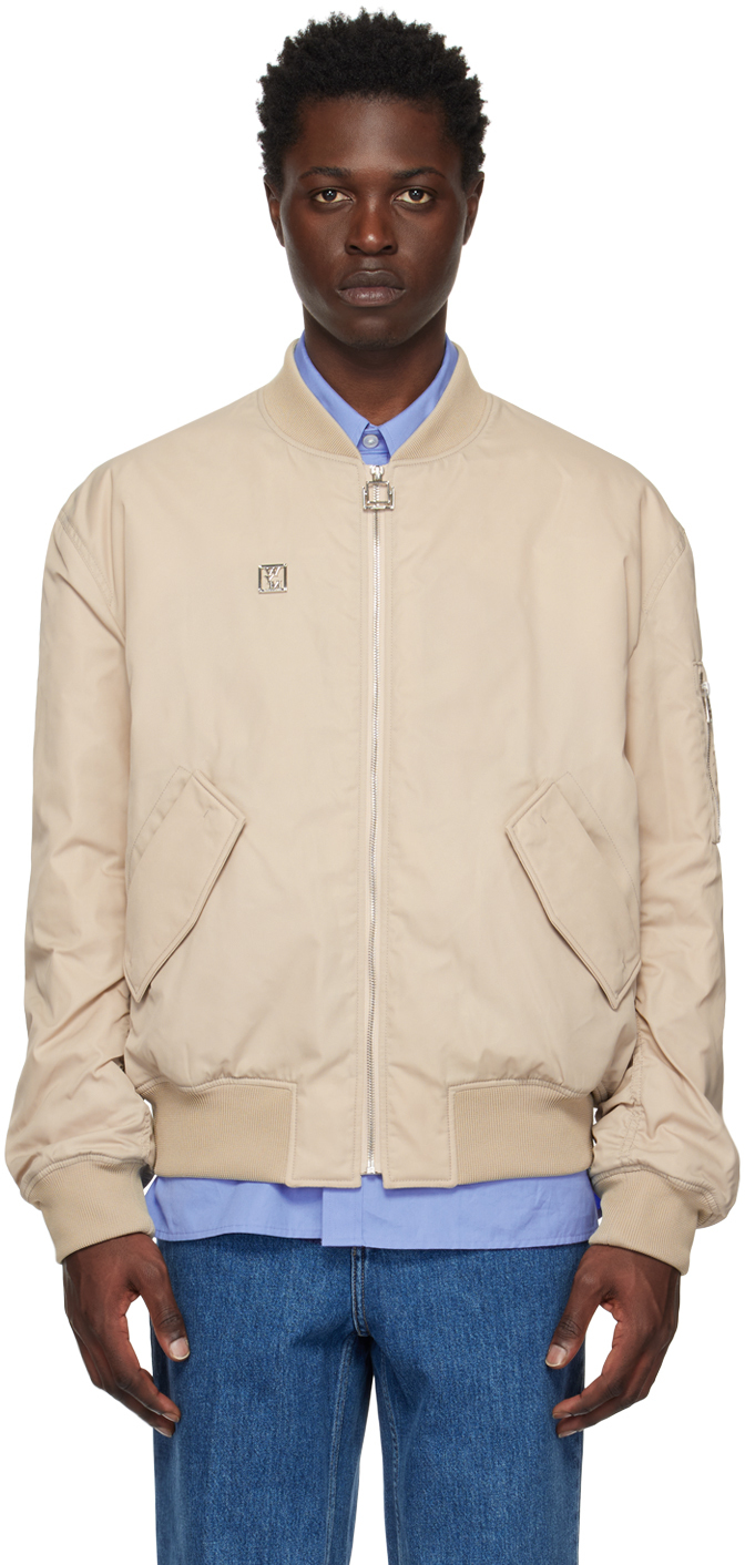 Beige MA-1 Bomber Jacket