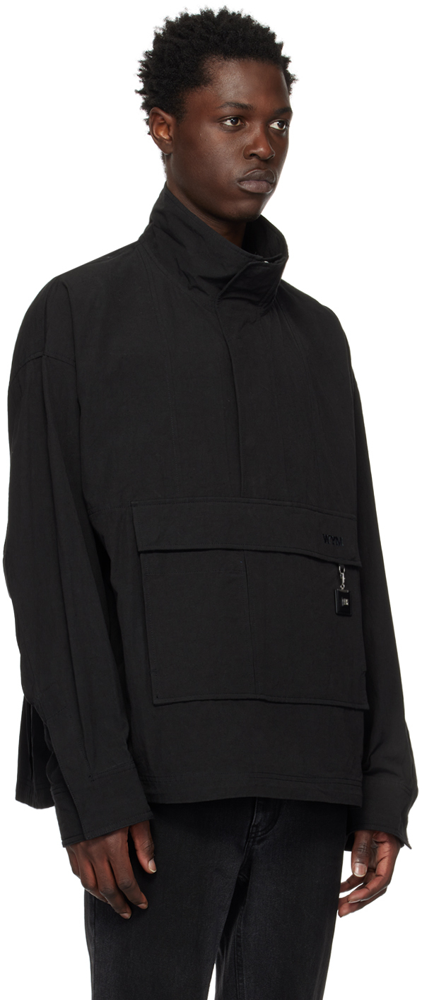 Wooyoungmi Black Half-zip Jacket In Black 947b