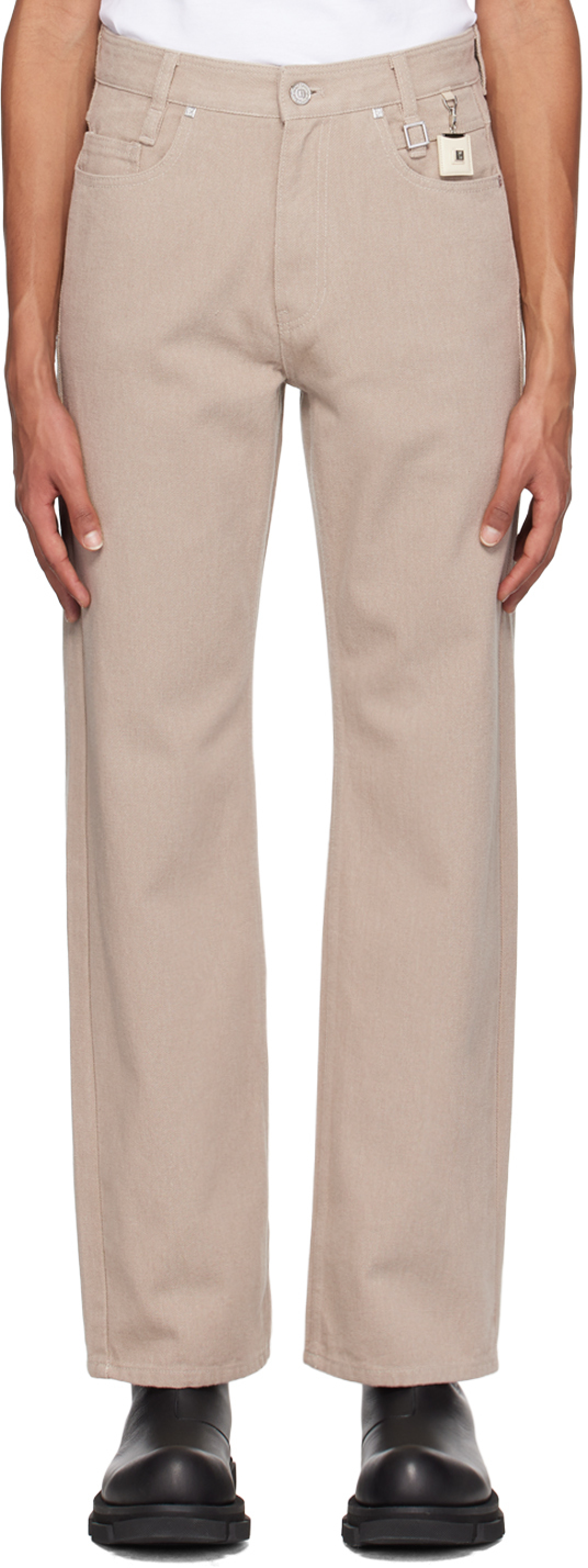 Wooyoungmi: Beige Straight Jeans | SSENSE