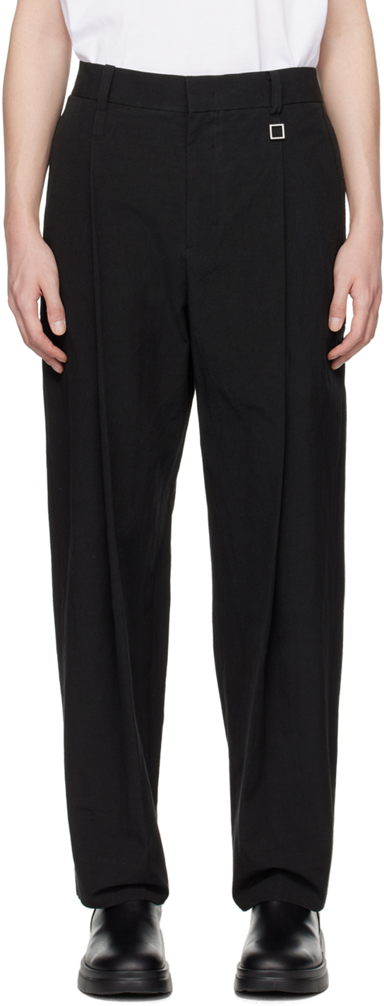Wooyoungmi Black Pleated Trousers In Black 947b