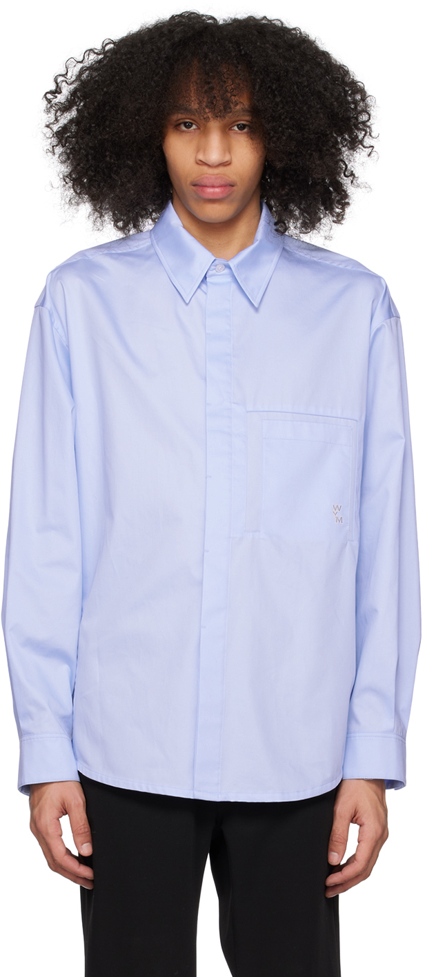Blue Vented Shirt by WOOYOUNGMI on Sale