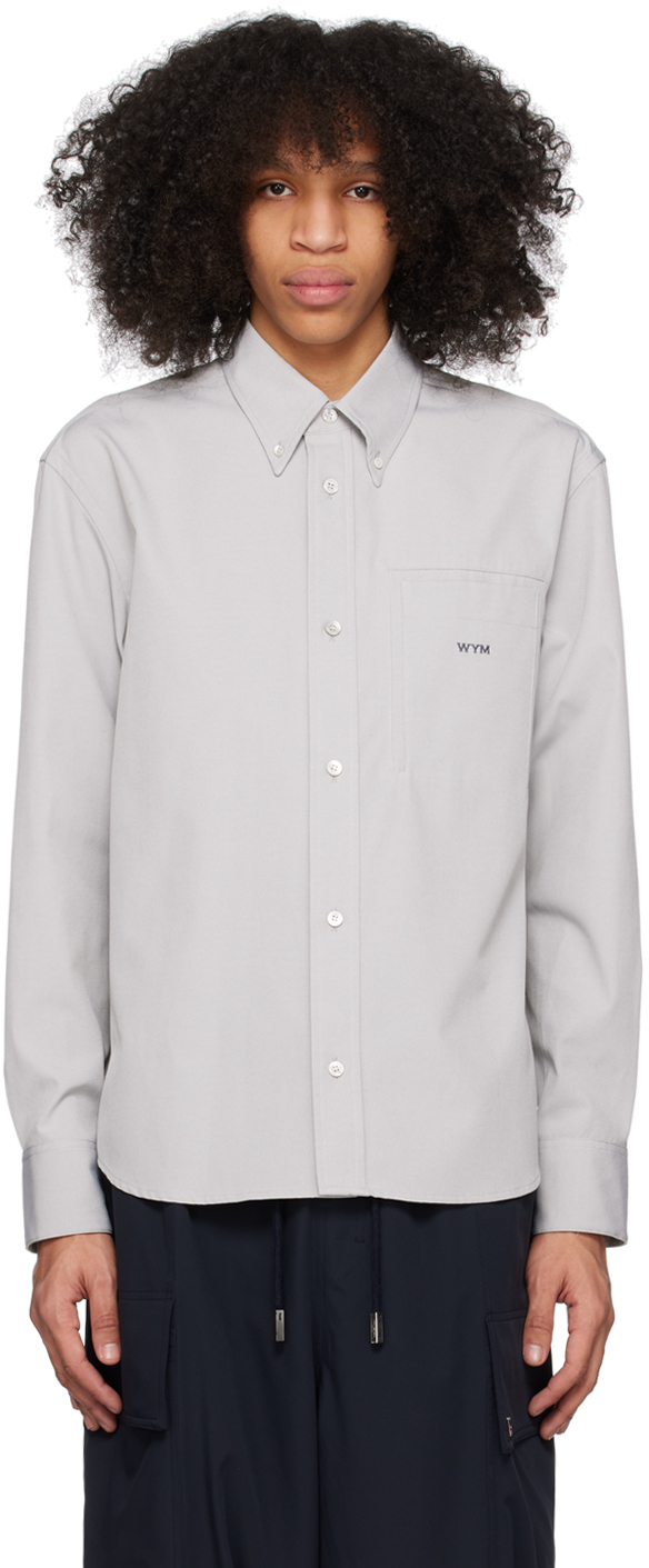 Wooyoungmi Gray Embroidered Shirt In Grey 825g