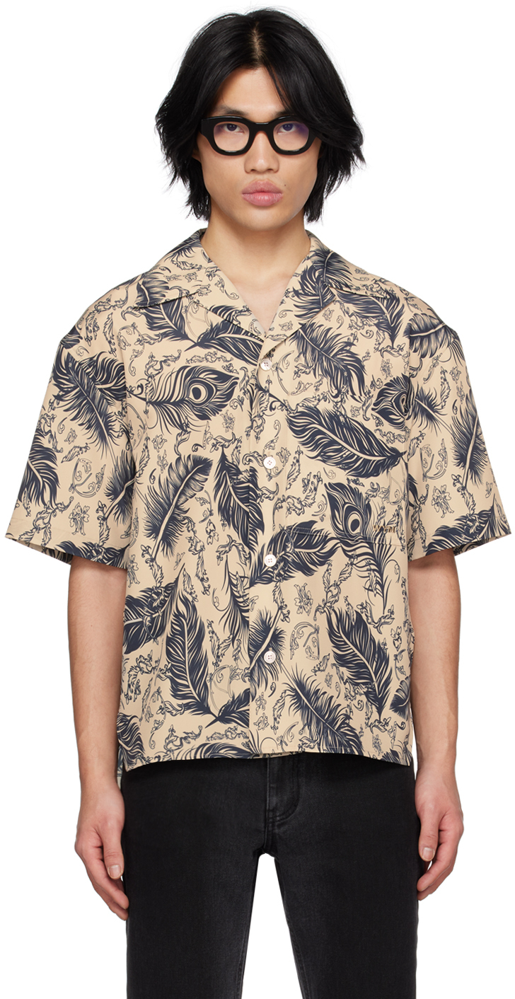 Beige Printed Shirt by WOOYOUNGMI on Sale