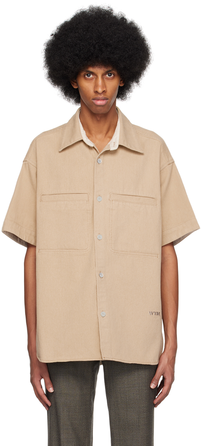 Wooyoungmi Beige Buttoned Denim Shirt In Beige 986e