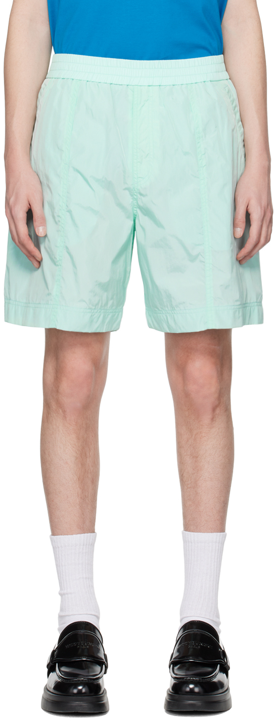 Wooyoungmi Blue Paneled Shorts In Blue 940l