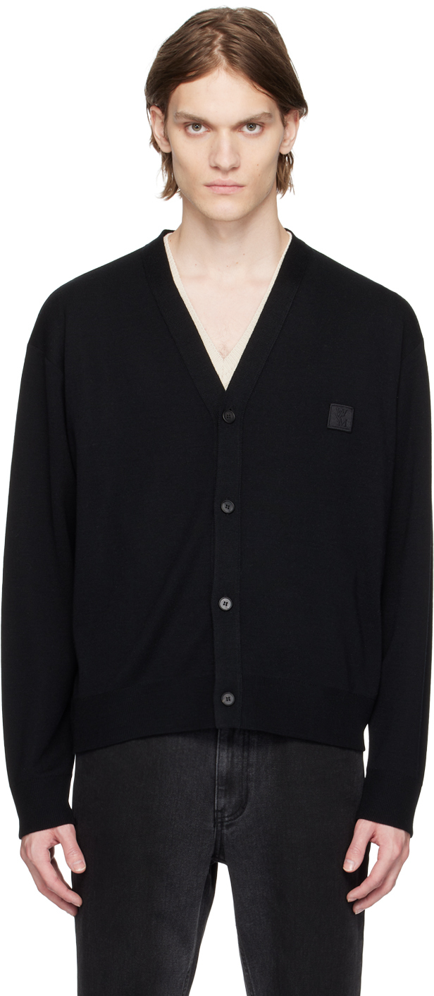 Wooyoungmi Black Embroidered Cardigan In Black 503b