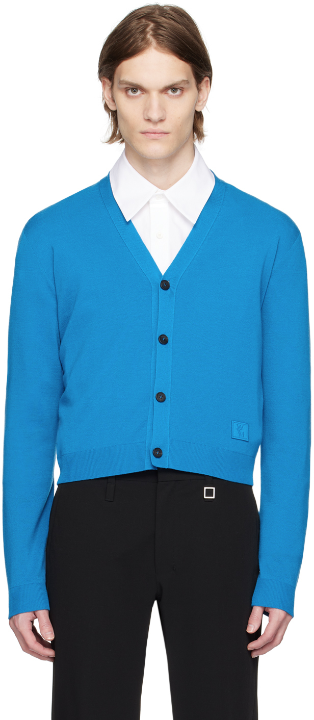 Wooyoungmi: Blue Cropped Cardigan | SSENSE Canada