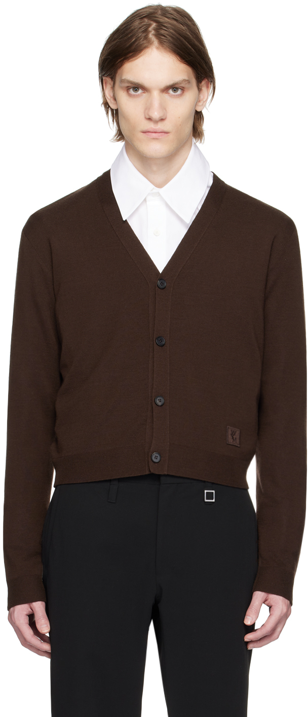 Wooyoungmi Brown Cropped Cardigan In Mud 505d