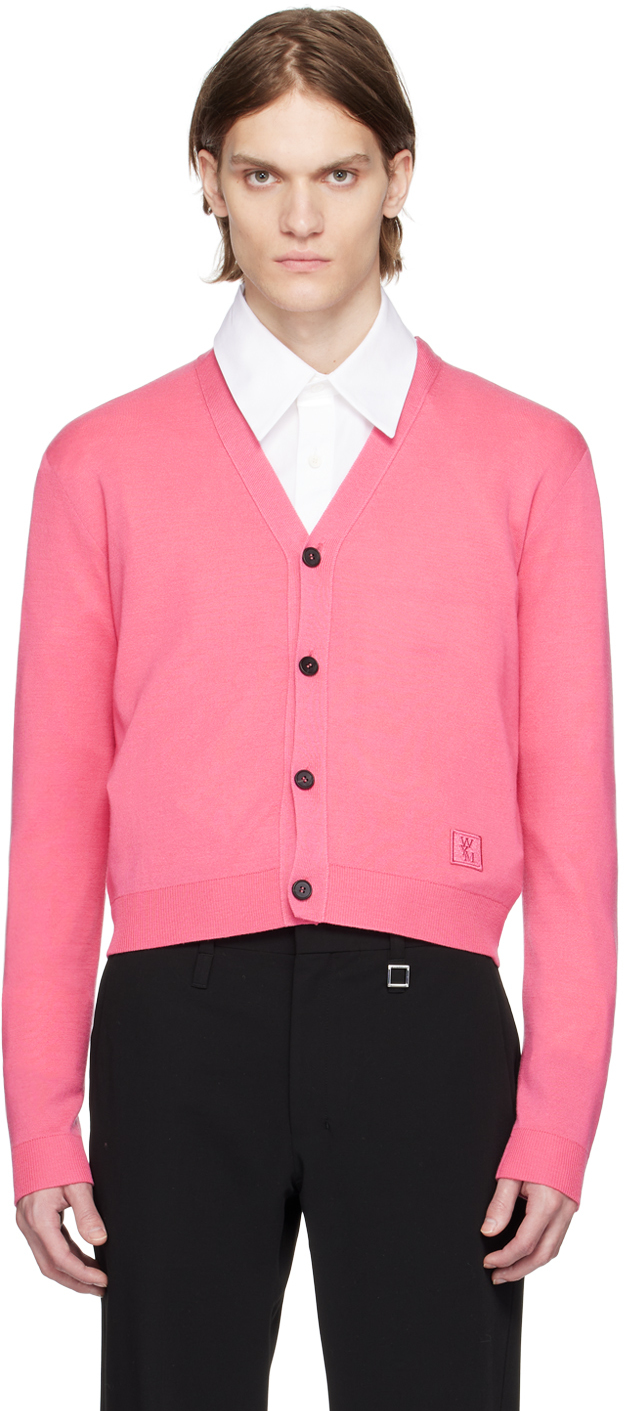Pink Cropped Cardigan by Wooyoungmi on Sale