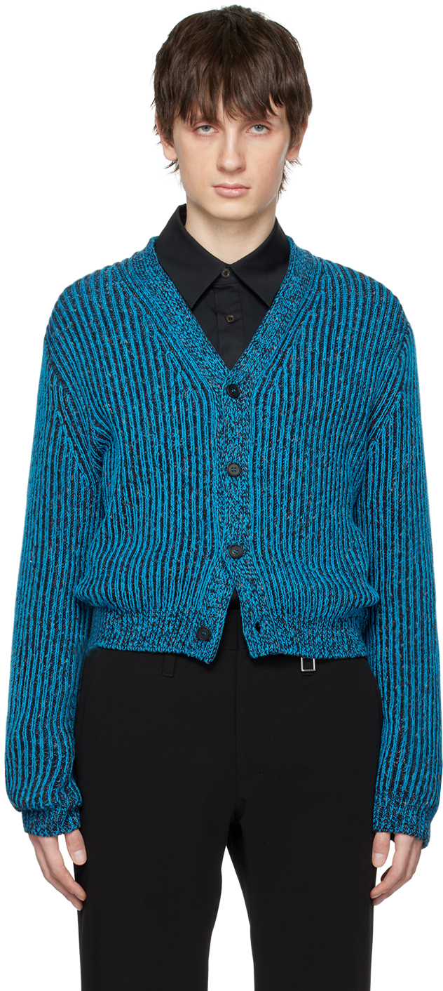 Wooyoungmi: Blue Cropped Cardigan | SSENSE