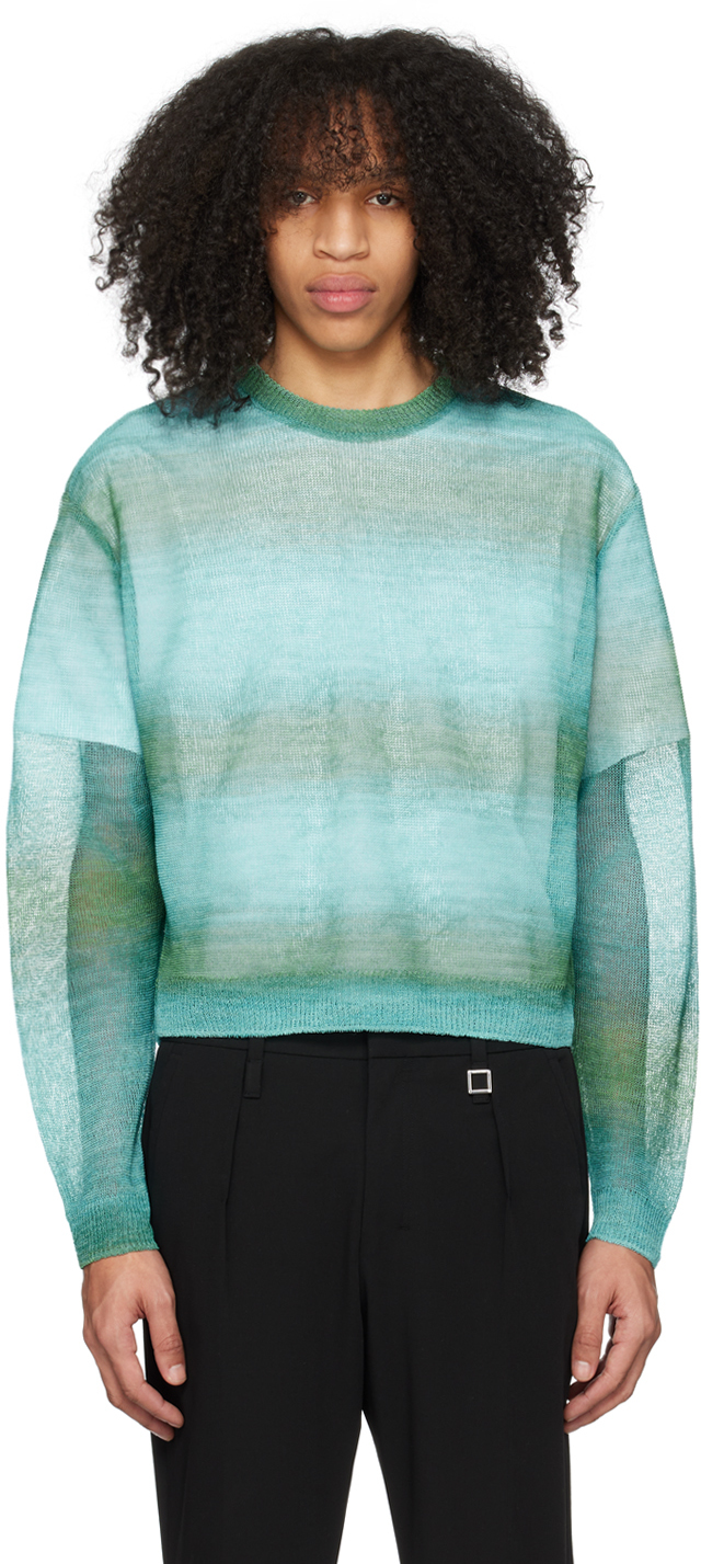 Blue & Green Gradient Stripe Sweater