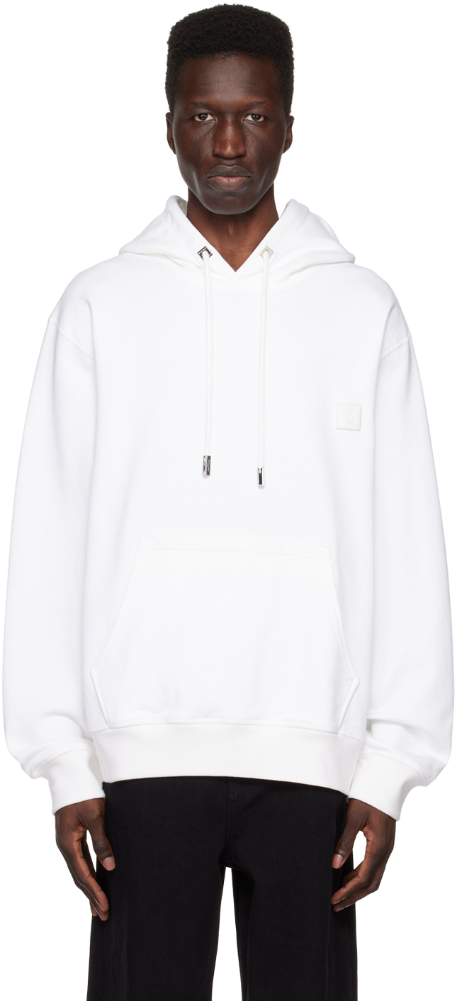 Wooyoungmi Whiye Pyramid Hoodie In White 717w