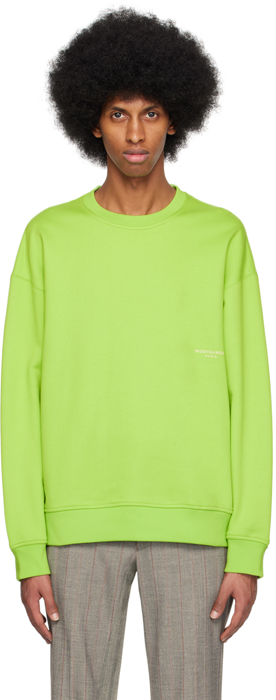 Wooyoungmi Green Printed Sweatshirt In Fresh Green 724f