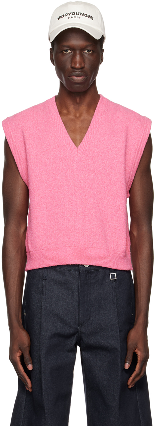 Wooyoungmi Pink V-neck Vest In Pink 519p