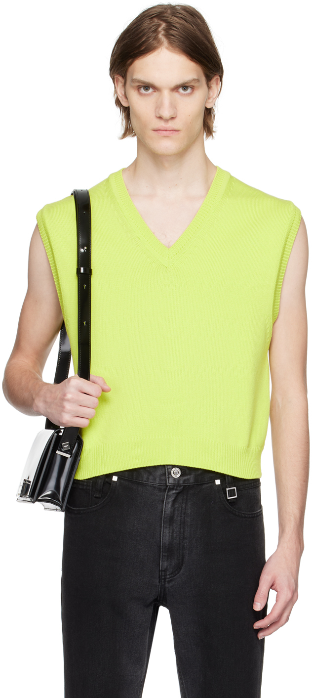 Wooyoungmi Green Cropped Vest In Fresh Green 521f