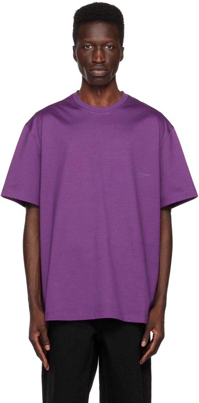 Wooyoungmi Purple Printed T-shirt In Violet 710v