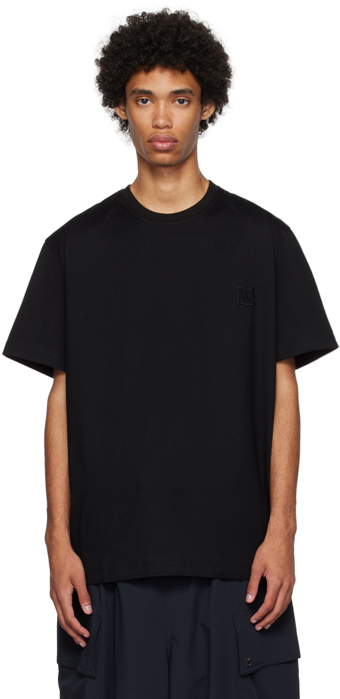 WOOYOUNGMI BLACK EMBOSSED T-SHIRT