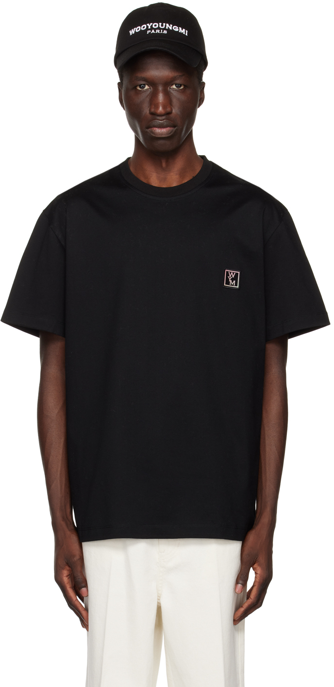 WOOYOUNGMI: Black Iridescent T-Shirt | SSENSE