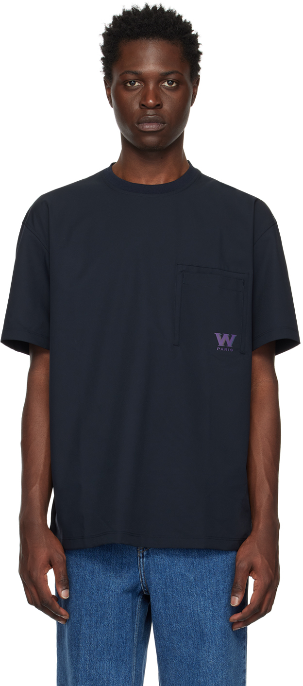 Wooyoungmi Navy Patch Pocket T-shirt In Navy 971n