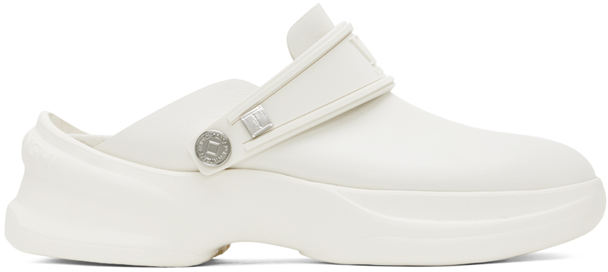 Wooyoungmi White Embossed Clogs In White 621w