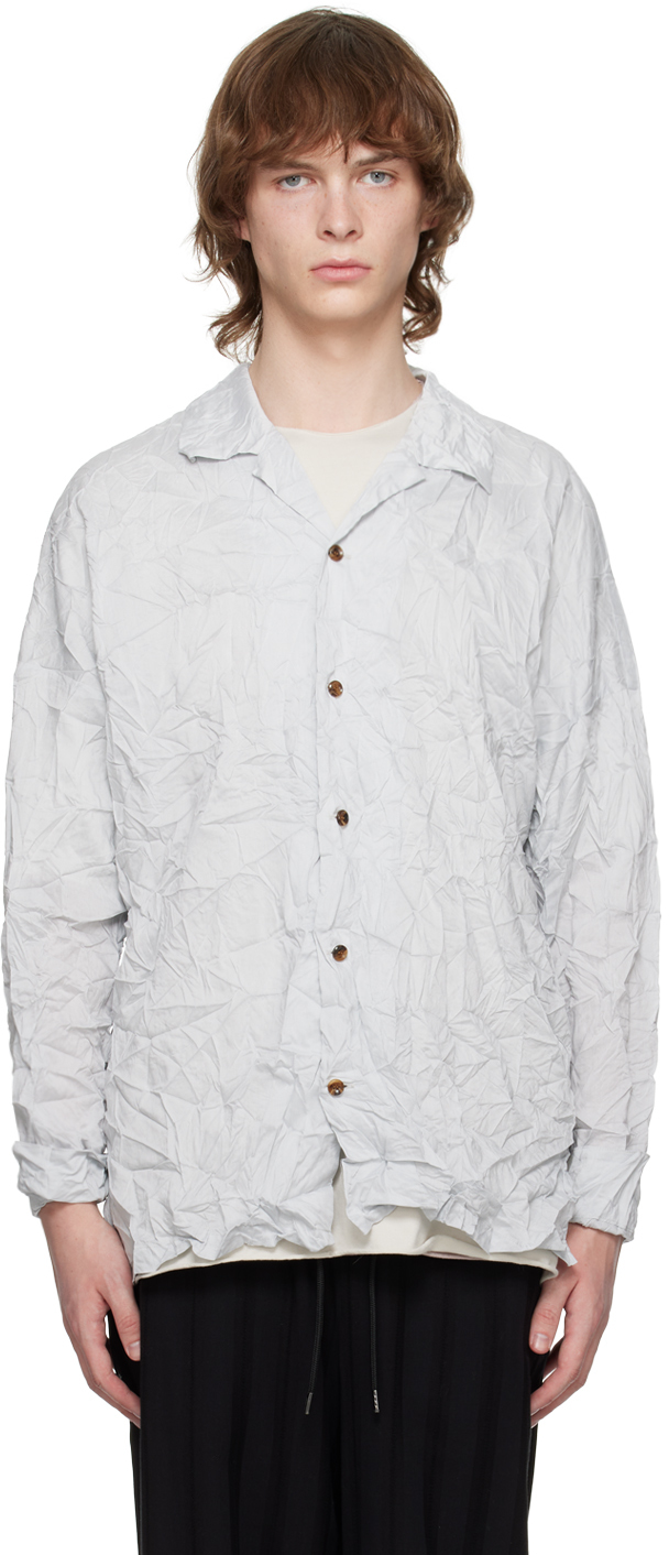 ATTACHMENT Gray Wrinkled Shirt