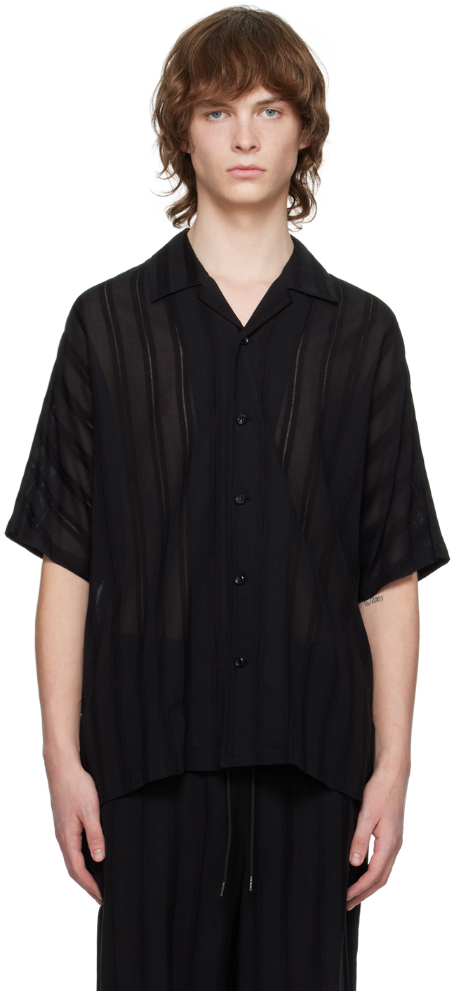 ATTACHMENT Black Stitched Shirt