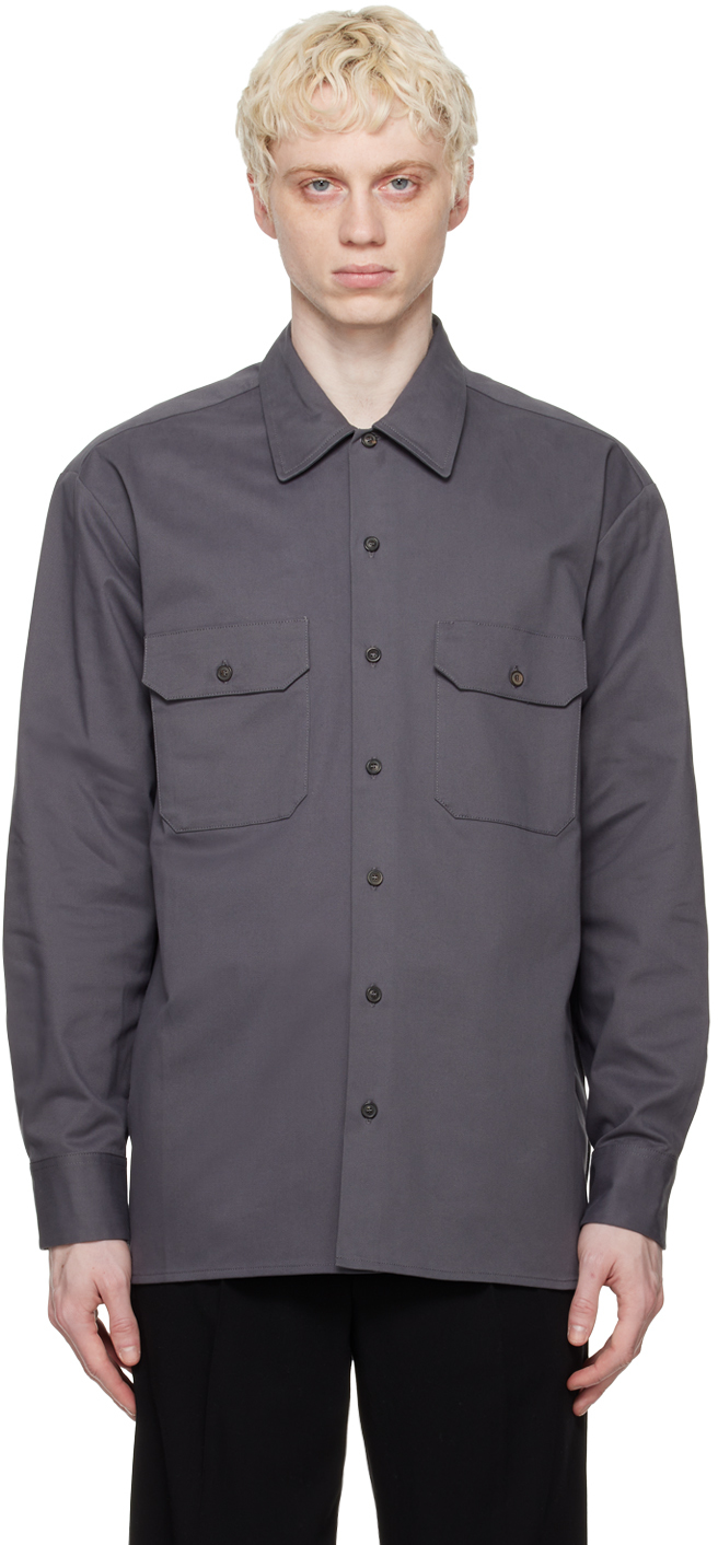 Ghiaia Cashmere: Gray Working Shirt | SSENSE