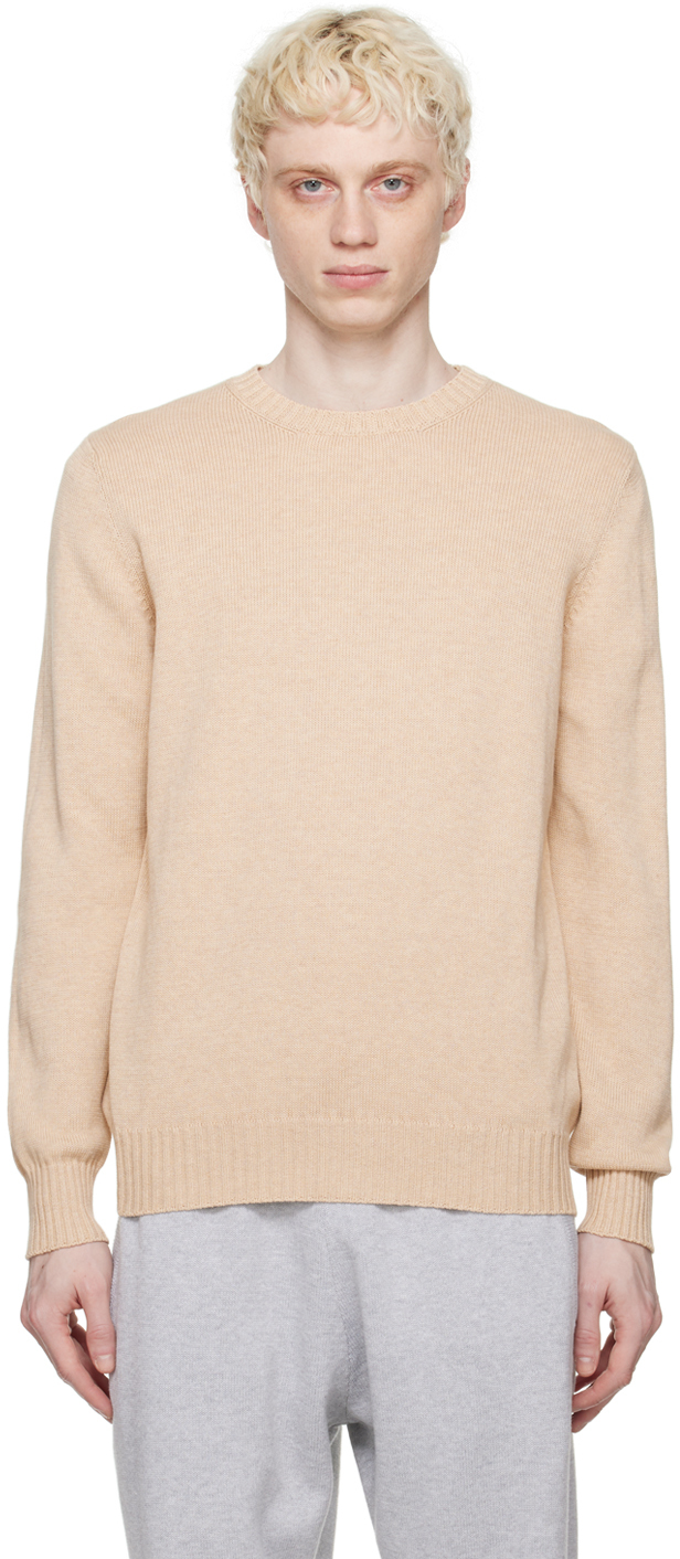 Ghiaia Cashmere: Beige Crewneck Sweater | SSENSE Canada