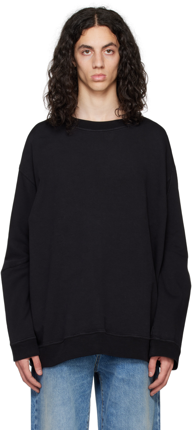 Black Turned Sleeve Sweatshirt
