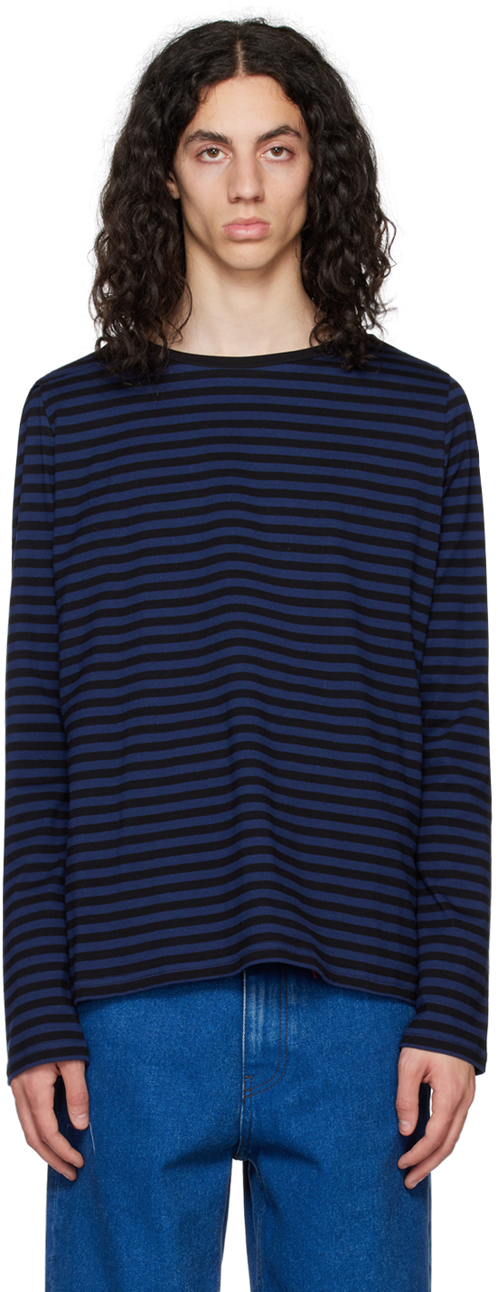 Black & Navy Deconstructed T-Shirt