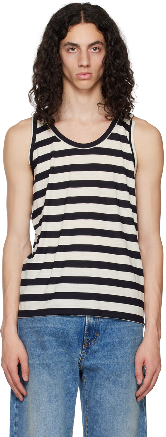 White & Black Deconstructed Tank Top