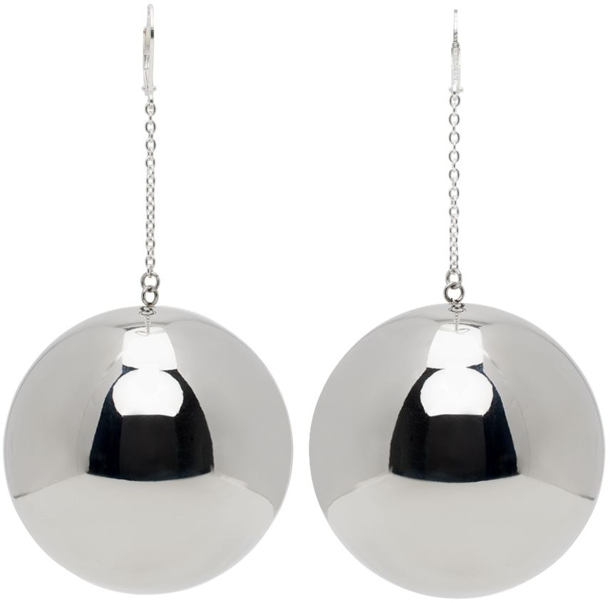 Simon Miller Silver Disco Drop Earrings SSENSE Canada