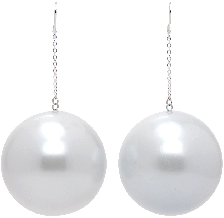 SIMONMILLER White & Silver Disco Drop Earrings