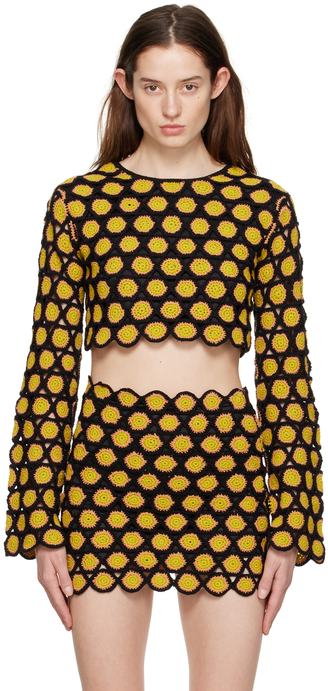 Shop Simon Miller Black & Yellow Zoodle Sweater In Black/camel/kiwi