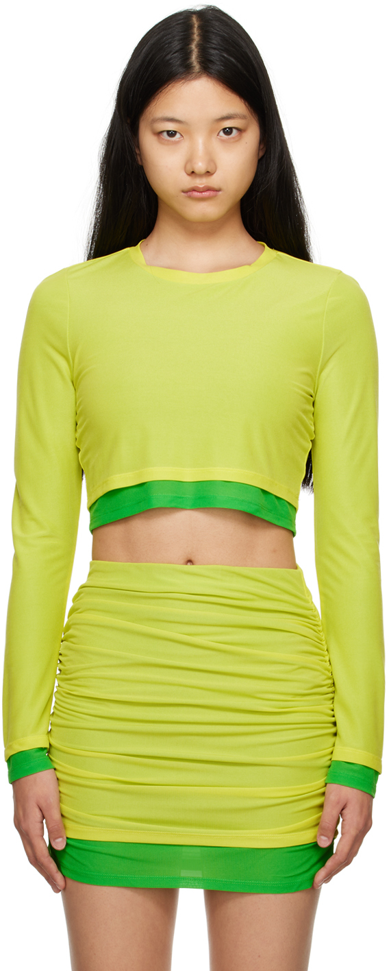 Simon Miller Green Mimsy Long Sleeve T-shirt In Lime