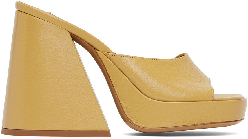 Simon Miller Yellow Slice Heeled Sandals In Butter