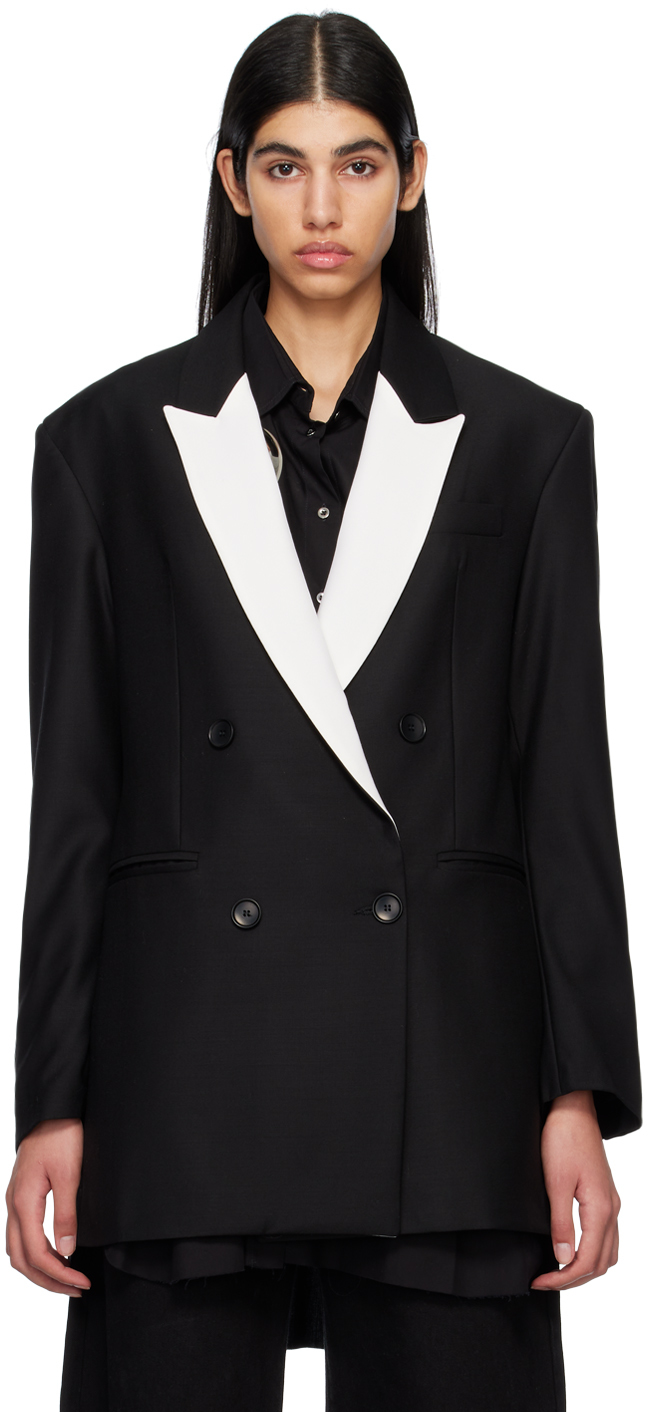 Marques Almeida: Black & White Oversized Blazer | SSENSE Canada