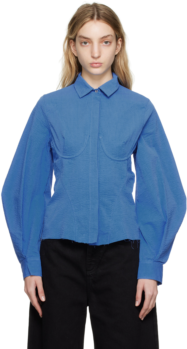 Blue Corset Shirt by Marques Almeida on Sale